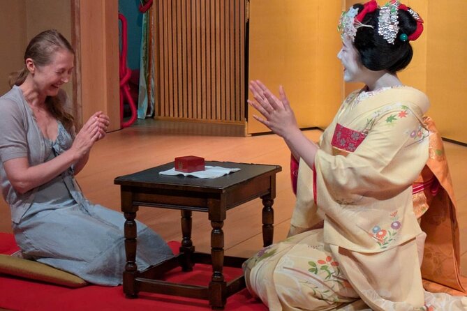Authentic Maiko Experience&Kyoto Dinner (Free drink) at Noh Stage - The two-shot photograph on the Noh stage