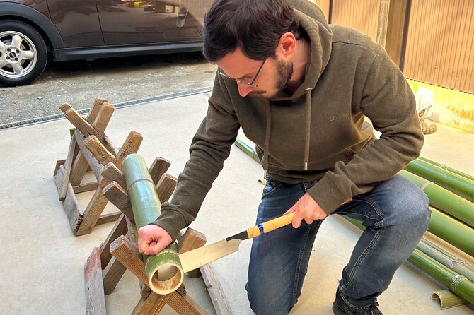 Bamboo LED Lantern Making Experience in Kyoto Arashiyama - Using drills and workshop tools safely
