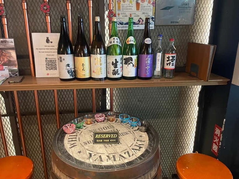 Casual Japanese sake tasting and snack experience, Kabukicho - A welcoming first lesson for sake beginners