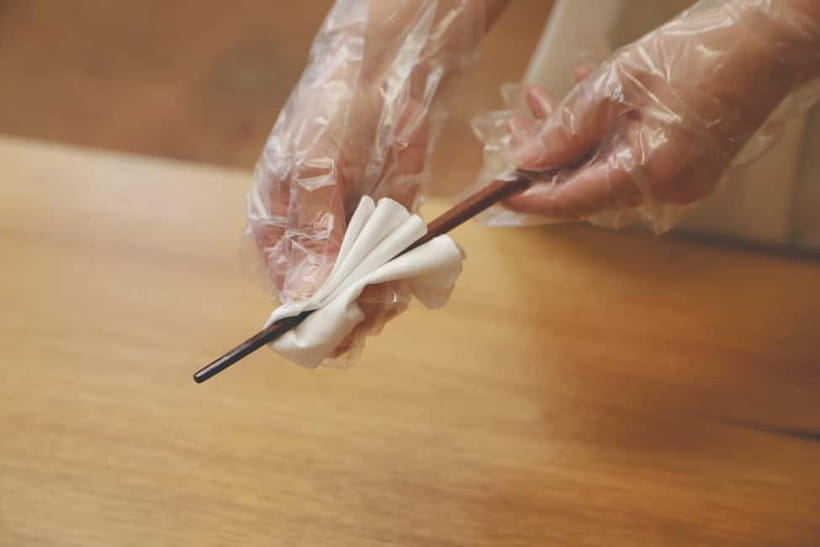 Chopstick Making Workshop in Ginza - The hand-plane stage takes real effort