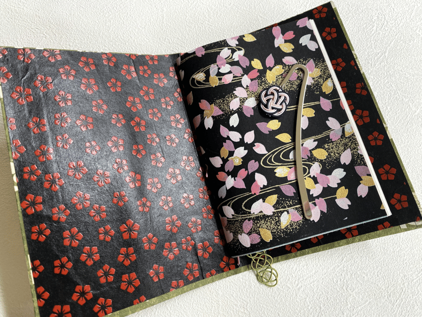 Japanese paper Notebook and Mizuhiki Belt Bookmark Workshop - The first stage: choosing washi and shaping the A6 notebook