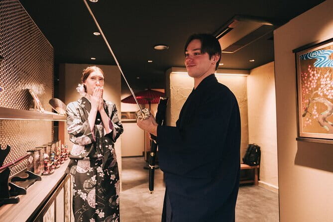 Kimono Tea Ceremony Experience at Kyoto Oritzuruya, Nishiki - Adding calligraphy for a personal souvenir