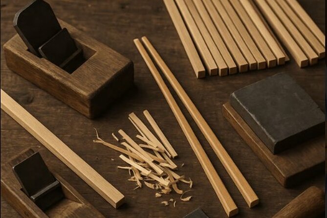 Kyoto : Chopsticks Making Workshop in Gion with Engraving Option - Sanding turns rough edges into usable chopsticks