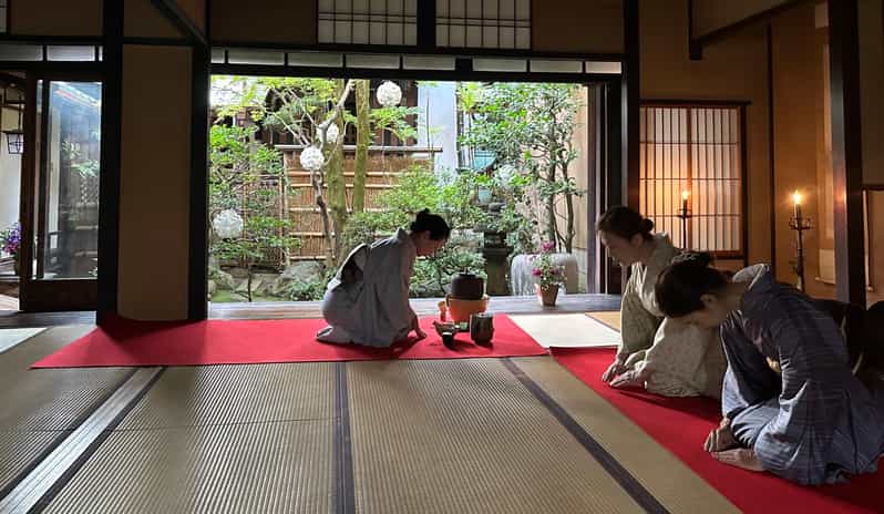 Kyoto: Kimono and Tea Ceremony Experience at Cultural Asset - A tea ceremony with a quiet, formal rhythm