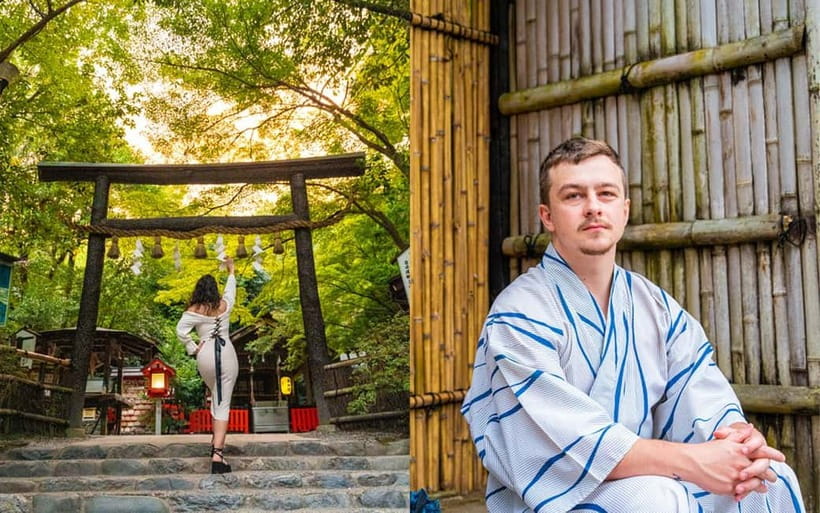 Kyoto: Private Photoshoot Experience in Arashiyama Bamboo - The riverside walk and the café finish
