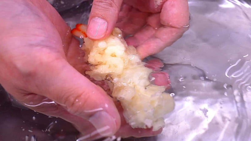 Kyoto: Replica food making experience - Making shrimp and pumpkin tempura