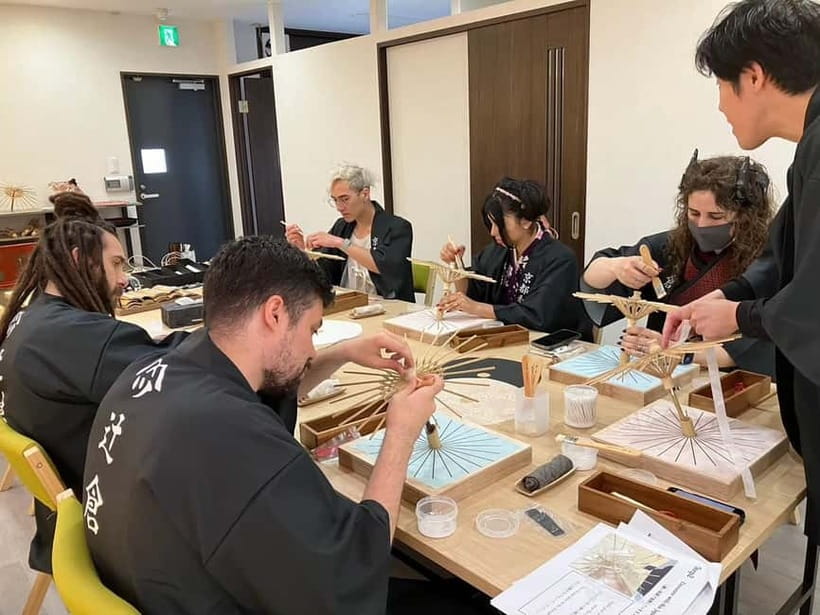 Kyoto: Traditional Mini Umbrella Making Workshop - The 90-minute making process