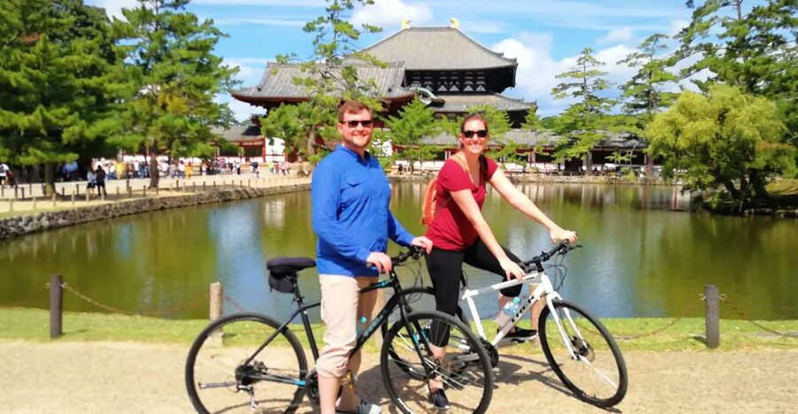 Nara: City Highlights Shared Group or Private Bike Tour - Riding through Nara Park with the deer