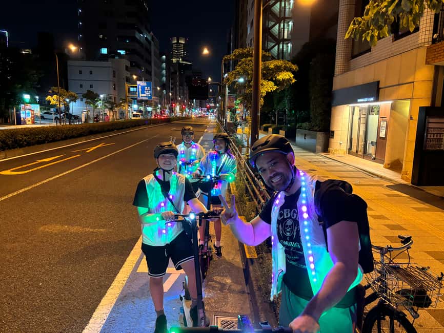 Night E-Scooter Ride to Tokyo Tower - No License Needed - Twenty minutes to find your balance