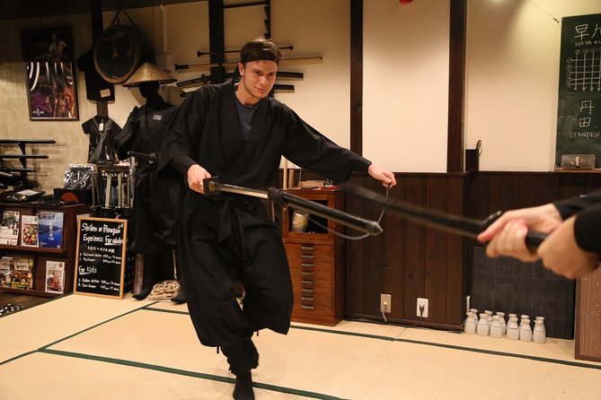 Ninja 2-hour Hands-on Lesson by Japanese master in Kyoto -Medium - Sword training and the long list of tools