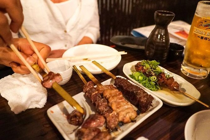 Osaka Bar Hopping Night Walking Tour in Namba (3 bars, 6 tastes) - What you may eat and drink