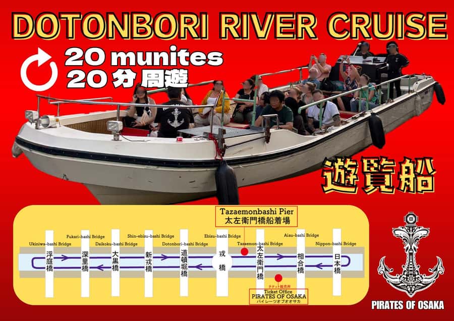 Osaka: Dotonbori's Bridges 20-Minute Cruise - Seeing Dotonbori from the river