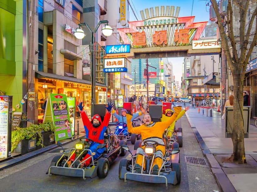 Osaka: Guided Go Karting Tour in a Funny Costume - America-mura and Namba from the driver’s seat
