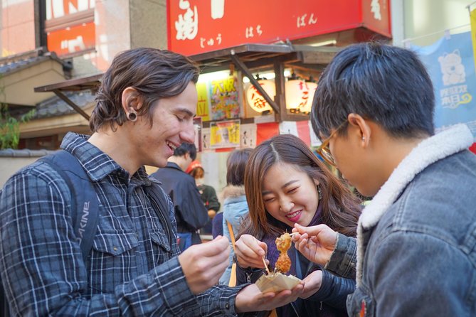 Osaka Local Foodie Walking Tour in Dotonbori and Shinsekai - Six Kushikatsu Skewers in Jan-Jan Yokocho