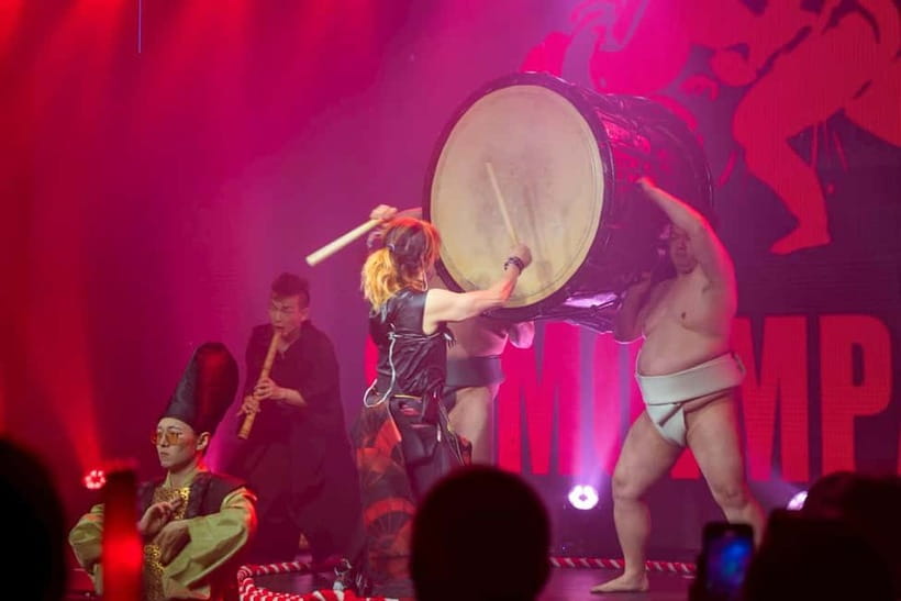 Osaka:SUMO BEATS SHOWCASE: Taiko Drum and Wagyu burger! - The food: Wagyu, soy meat, and one drink