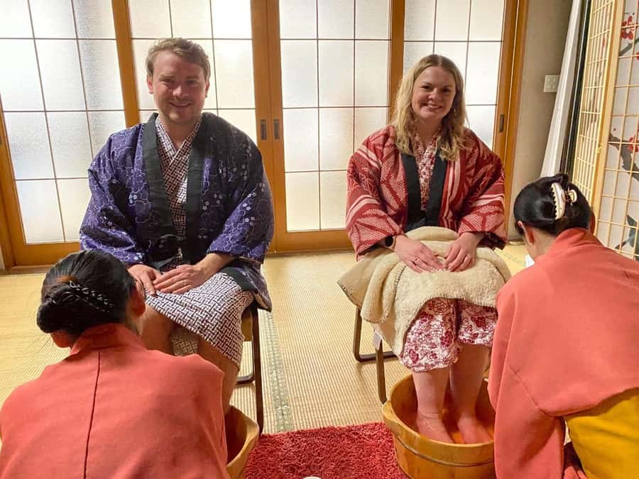 Osaka Temple Cool Foot Bath & Matcha Experience〈45min〉 - Wagashi, matcha, and a hands-on tea lesson