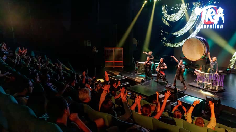 Osaka: UTAGE Japanese Taiko Live Show - Visual effects add a modern stage feel