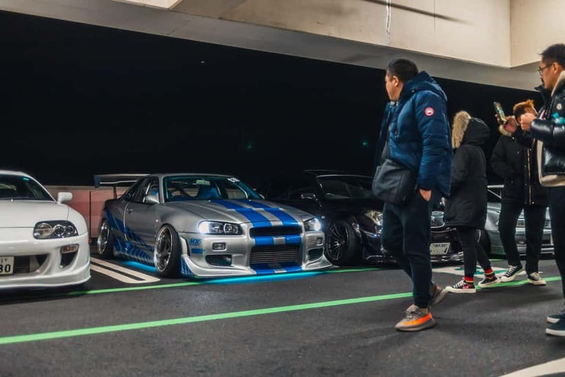 Secret Car Meet: R34 Skyline Car Club Membership - Meeting the GaijinTuned convoy at City Circuit Tokyo Bay