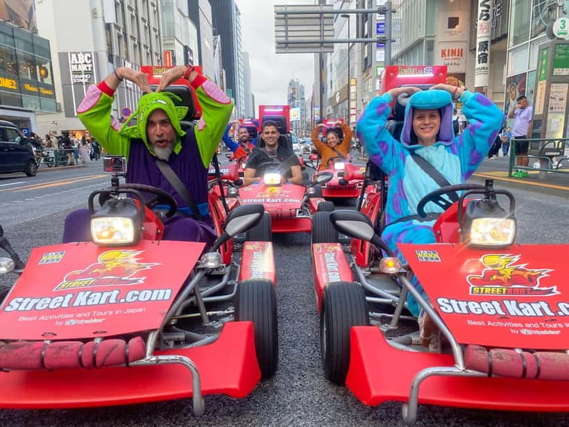 Shibuya: Tokyo Street Go-Kart Tour by Shibuya Annex - A small group with a guide in front