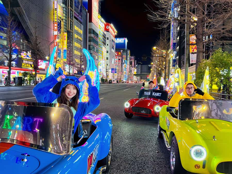 Tokyo: Akihabara/Asakusa Go-Karting Tour (including guide) - Night lights, optional gear, and the photo package