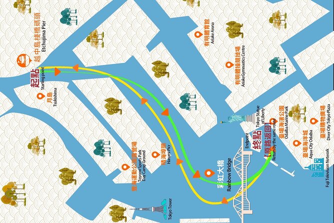Tokyo Bay Yakatabune Dinner/Day Cruise with Japan Show and Drinks - Odaiba’s Statue of Liberty and waterfront sights