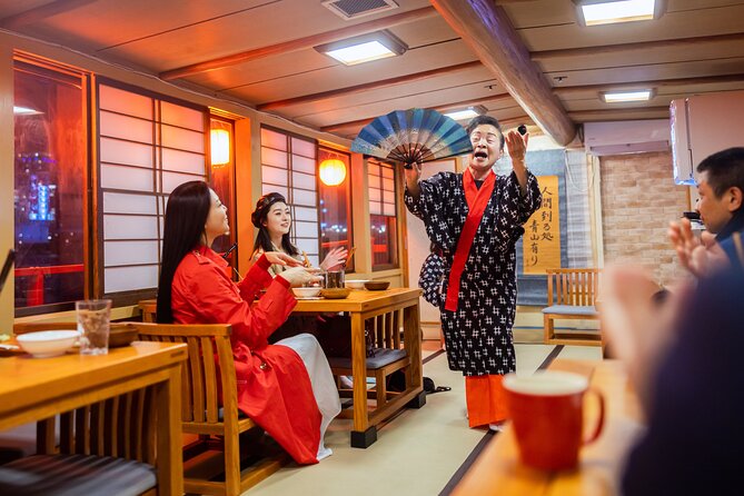 Tokyo Bay Yakatabune Dinner/Day Cruise with Japan Show and Drinks - Fuji TV and the changing Tokyo skyline