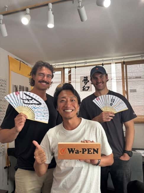 Tokyo:Calligraphy &Make your original folding fan in Asakusa - Arriving at the brush and ink table
