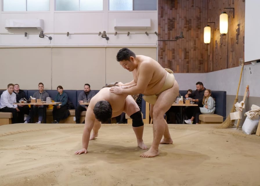 Tokyo: Challenge Sumo Wrestlers and Enjoy Meal - Putting on the Sumo Suit Yourself