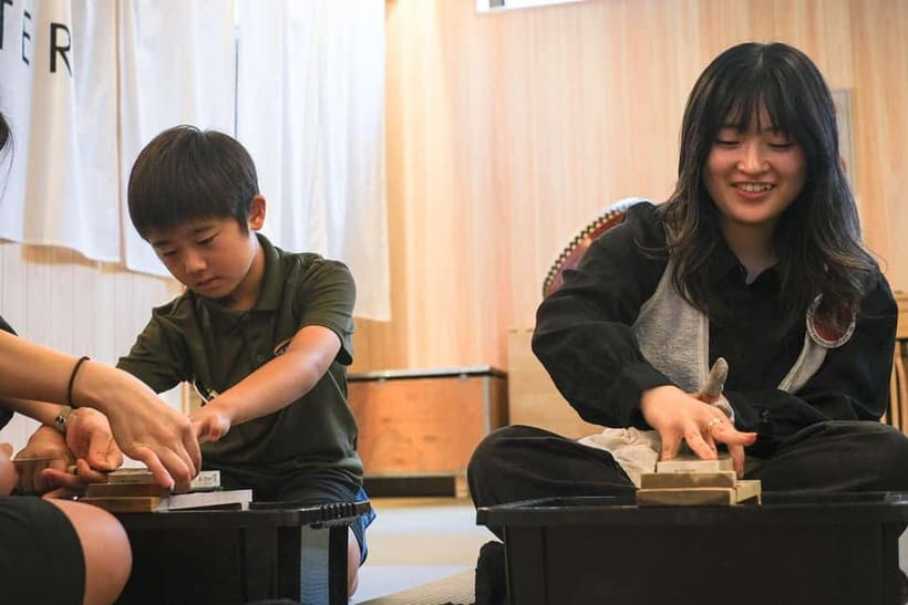 Tokyo: Knife Making Workshop (Sharpening, Engraving) - The sharpening lesson takes real concentration
