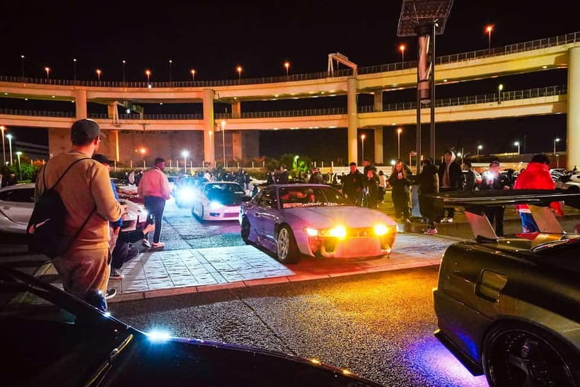 Tokyo: Legendary JDM CAR Daikoku Underground Meetup - Rainbow Bridge gives the ride its best city views