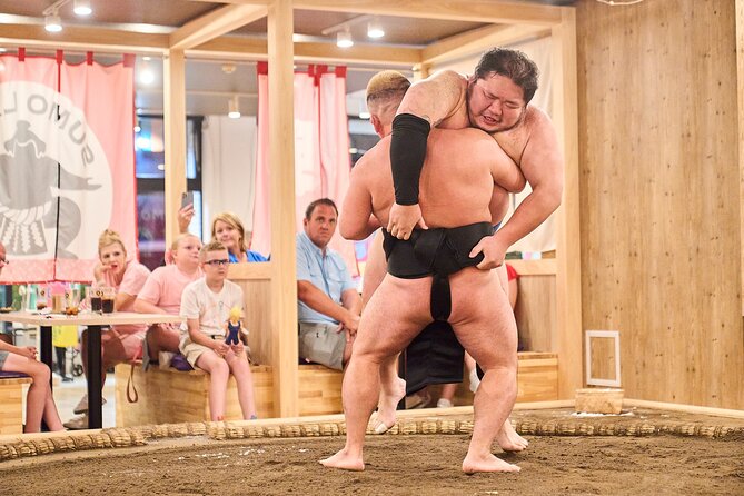 TokyoSumoShow, ChickenHotPot, and Mochi-Pounding by Pro Wrestlers - A Sumo Show in Ryogoku, Tokyo’s Sumo District