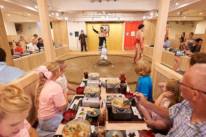 TokyoSumoShow, ChickenHotPot, and Mochi-Pounding by Pro Wrestlers - Chicken Chanko Starts the Program